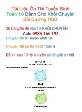 Chuyên đề luyện thi vào Lớp 10 THPT môn Toán - Chủ đề 2 Tứ giác nội tiếp